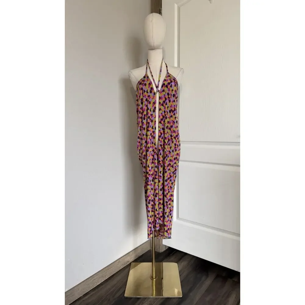 Etro Milano OS Multiway Wrap Cover Up Dress Multicolor Polka dot Made In Italy